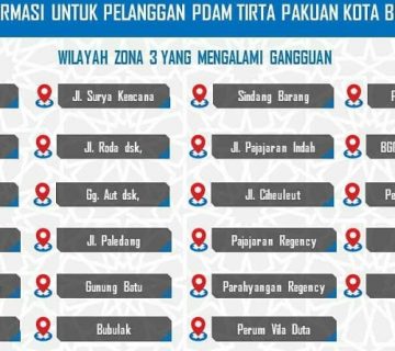 Pemberitahuan Pelanggan di Zona 3 PDAM Kota Bogor Diimbau Hemat Air 360x320